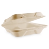 Nourish 9in-3 Compartment Clamshell, Natural Molded Fiber