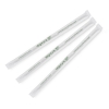 8.25" Paper Wrapped Straw, 5mm, Translucent with Green Stripe, PLA