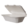 9 x 6in hoagie clamshell, white molded fiber